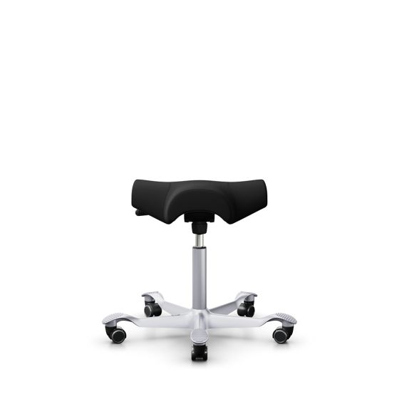 HÅG Capisco 8105 (Stool Only) Ergonomic Office Chair - black with silver base, front view