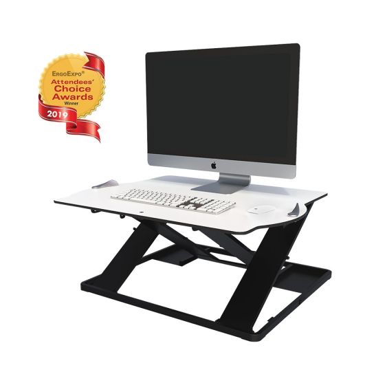 Opløft Sit-Stand Platform with monitor - angle view up