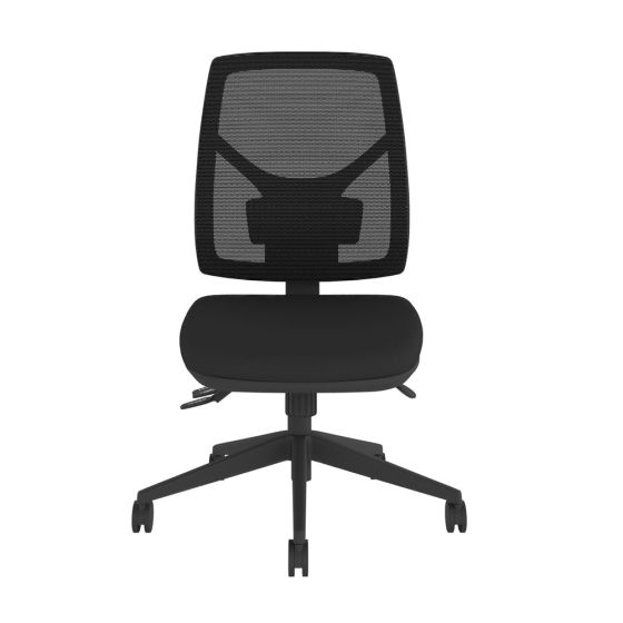 Positiv P-Sit Mesh Back Ergonomic Chair - black, front view, without armrests