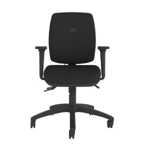 Positiv S600 Ind Task Chair - black, front view, with armrests