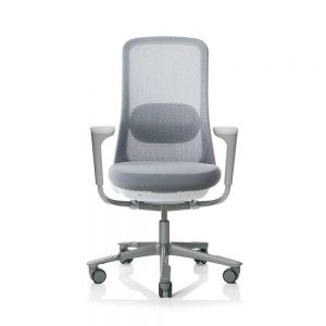 HAG SoFi 7500 Silver Frame Mesh High Back Task Chair - front view with arms