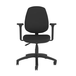 Homeworker Ergonomic Office Chair - lifestyle shot - black, front angle view, with armrests