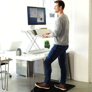 Lotus™ DX Sit-Stand Workstation - White - lifestyle shot