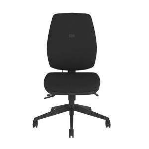 Positiv P-Sit High Back Ergonomic Chair - black, front view, without armrests
