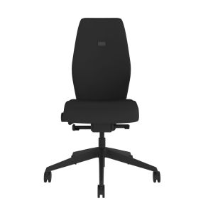 Positiv Plus (high back) Ergonomic Office Chair - black, front view, without armrests