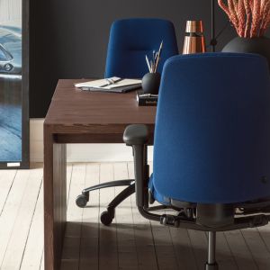 RH Logic 200 Medium Back Ergonomic Office Chair - royal blue, lifestyle shot