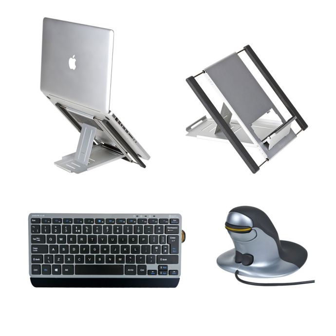 Slim Cool Laptop Stand, Number Slide KB & Penguin Mouse