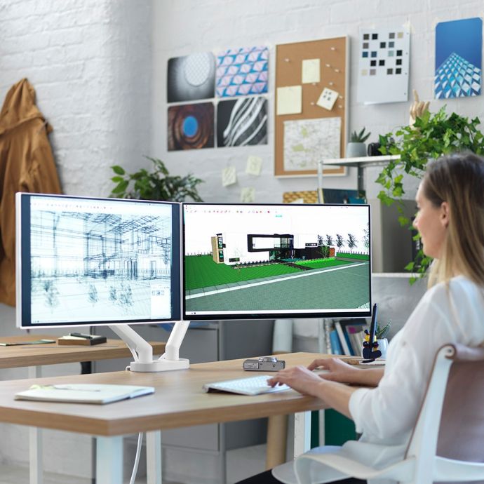 Cbs Flo CBS Flo Dual Monitor Arm for Opløft | Posturite