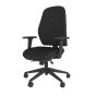 Positiv U600 Ind Task Chair (high back) - black, front angle view, with armrests