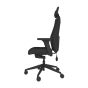 Positiv Plus (high back) Ergonomic Office Chair - black, side view, with armrests and headrest