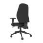 Positiv U600 Ind Task Chair (high back) - black, back angle view, with armrests