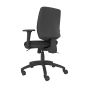 Positiv S600 Ind Task Chair - black, back angle view, with armrests