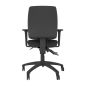 Positiv S600 Ind Task Chair - black, back view, with armrests
