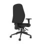 Positiv U600 Ind Task Chair (high back) - black, back angle view, with armrests