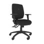 Positiv S600 Ind Task Chair - black, front angle view, with armrests