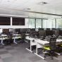 Cantilever Fixed Height Desk - lifestyle shot showing White/Silver colour