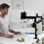 CBS Lima Monitor Arm - lifestyle, dual set-up, side view of black version