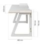 Smart Slot Fixed Height Homeworking Desk - showing dimensions
