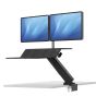 Lotus™ RT Sit-Stand Workstation (Dual, Black) - angle up view
