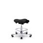 HÅG Capisco 8105 (Stool Only) Ergonomic Office Chair - black with silver base and footring, back angle view