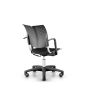 HÅG Conventio Wing 9822 - black plastic, black fabric seat, back angle view with armrests