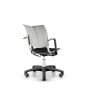 HÅG Conventio Wing 9822 - grey plastic, black fabric seat, back angle view with armrests
