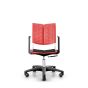 HÅG Conventio Wing 9822 - red plastic, black fabric seat, front view with armrests