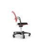 HÅG Conventio Wing 9822 - red plastic, black fabric seat, side view with armrests