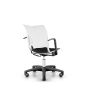 HÅG Conventio Wing 9822 - white plastic, black fabric seat, back angle view with armrests