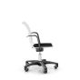 HÅG Conventio Wing 9822 - white plastic, black fabric seat, side view with armrests