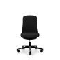 HÅG SoFi 7200 Black Frame Medium Back Task Chair - black, front view, without armrests