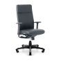 HÅG Tribute Chair - black leather, front angle view, with armrests