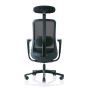 HAG SoFi 7500 Black Frame Mesh High Back Task Chair - front view with headrest