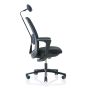 HAG SoFi 7500 Black Frame Mesh High Back Task Chair - back side angle with headrest