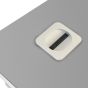 JOSHO Homeworker Electric Sit-Stand Desk - grey desk, showing close up of cable tidy
