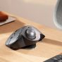 Logitech MX Ergo Wireless Trackball Mouse - lifestyle image, showing front angle view