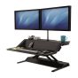 Lotus™ Sit-Stand Workstation - Black - front angle view - standing position