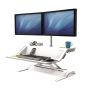 Lotus™ Sit-Stand Workstation - White - front angle view - standing position