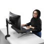 Monto Sit-Stand Riser - lifestyle shot, back angle view, open, in standing position