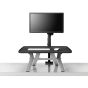 Monto Sit-Stand Riser - front view, raised, with Ollin monitor arm