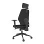 Positiv Me 100 Task Chair (medium back) - black - back angle view, with armrests and headrest