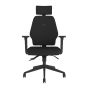 Positiv Me 100 Task Chair (medium back) - black - front view, with armrests and headrest