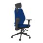 Positiv Me 100 Task Chair (medium back) - navy - back angle view, with armrests and headrest