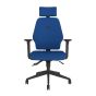 Positiv Me 100 Task Chair (medium back) - navy - front view, with armrests and headrest