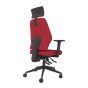 Positiv Me 100 Task Chair (medium back) - red - back angle view, with armrests and headrest