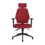 Positiv Me 100 Task Chair (medium back) - red - front view, with armrests and headrest