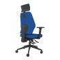 Positiv Me 100 Task Chair (medium back) - royal blue - back angle view, with armrests and headrest