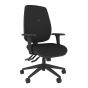 Positiv P-Sit High Back Ergonomic Chair - black, front angle view, with armrests
