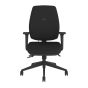 Positiv P-Sit High Back Ergonomic Chair - black, front view, with armrests