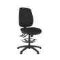 Positiv P-Sit High Back Draughtsman Chair - black - front angle view